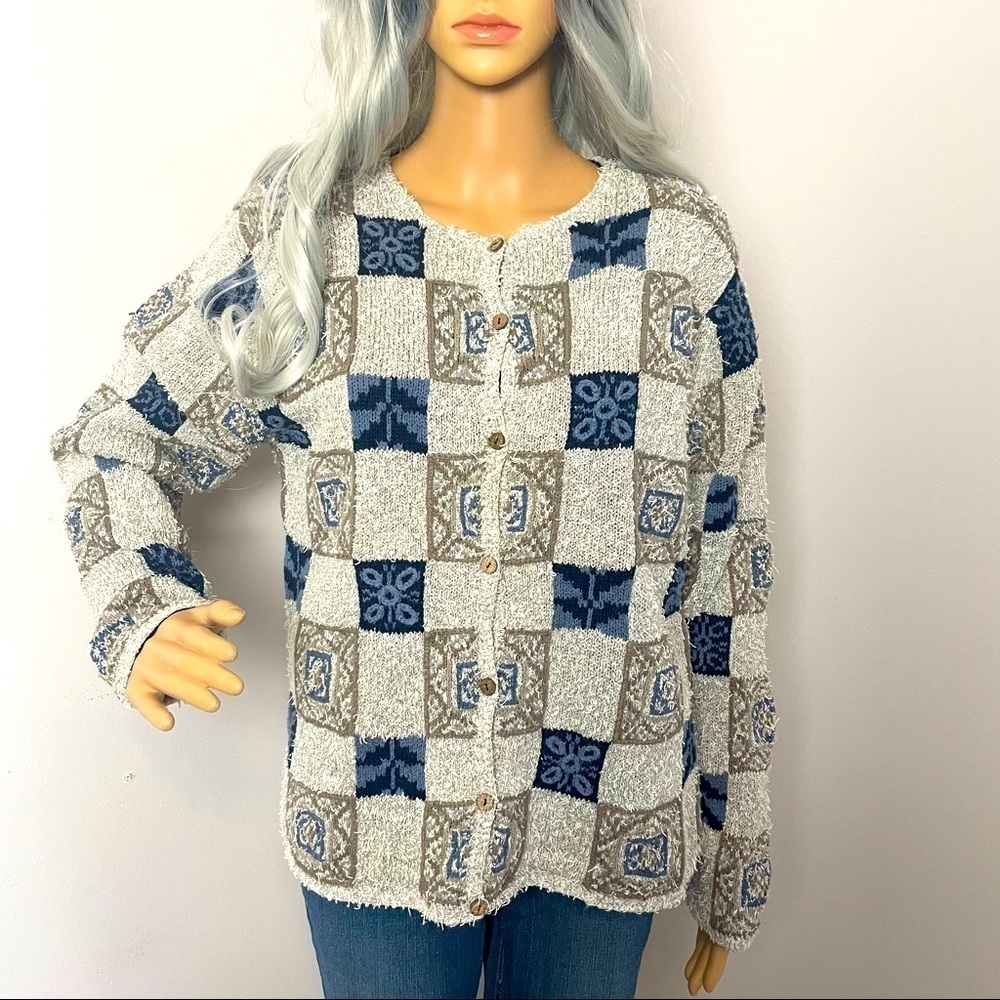 Portraits by Northern Isles Embroidered Cardigan - M (Fits Like L)